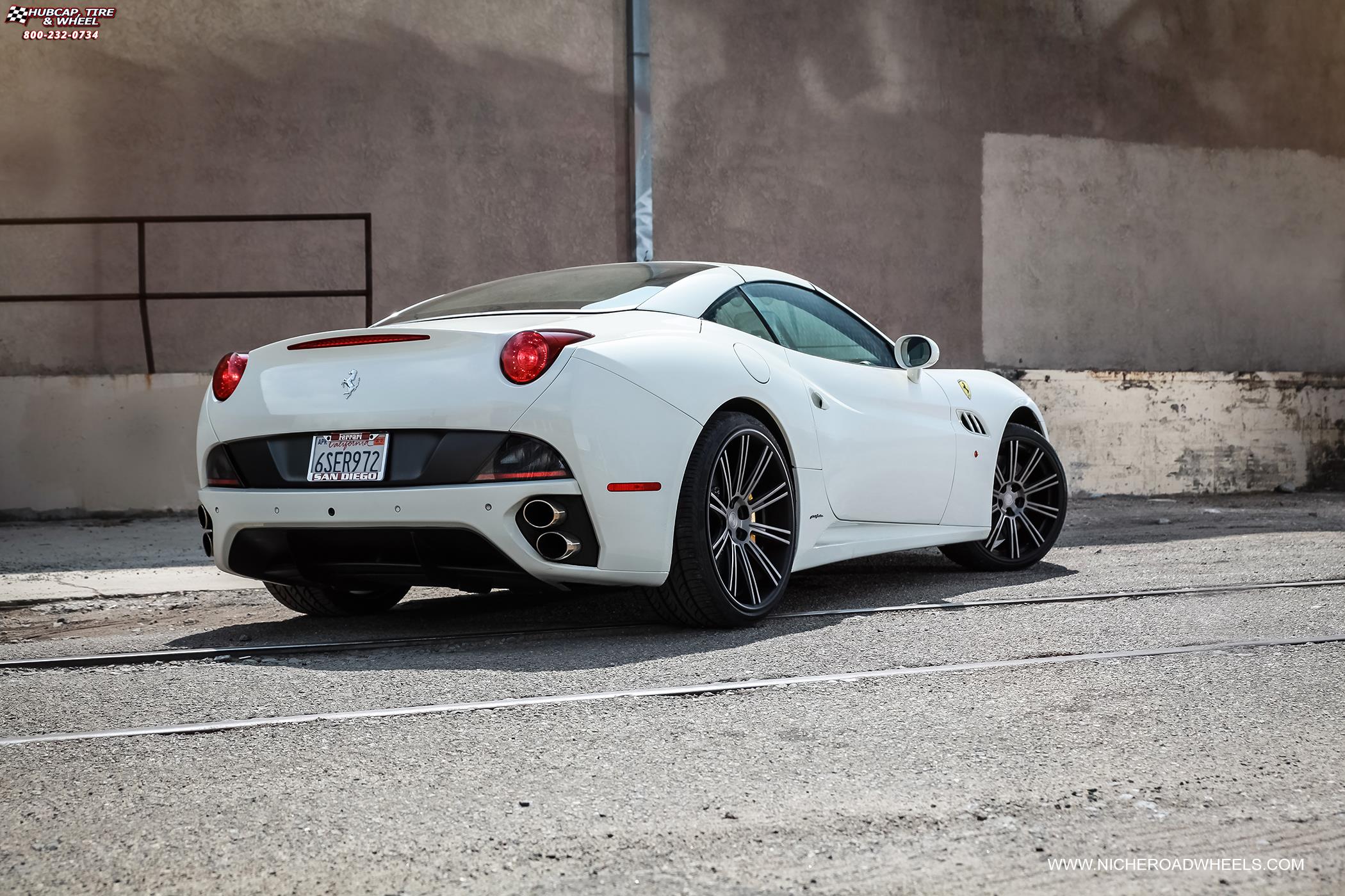 vehicle gallery/ferrari california niche laguna 21x9  Matte Black, DDT Face, Matte Black Lip wheels and rims